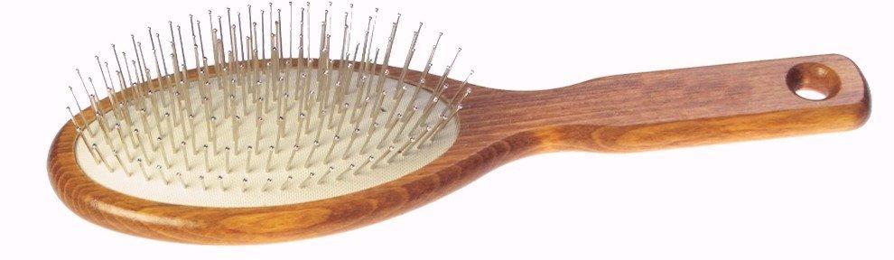 Borstel beukenhout - ovaal - metalen pins - 21x6,5cm