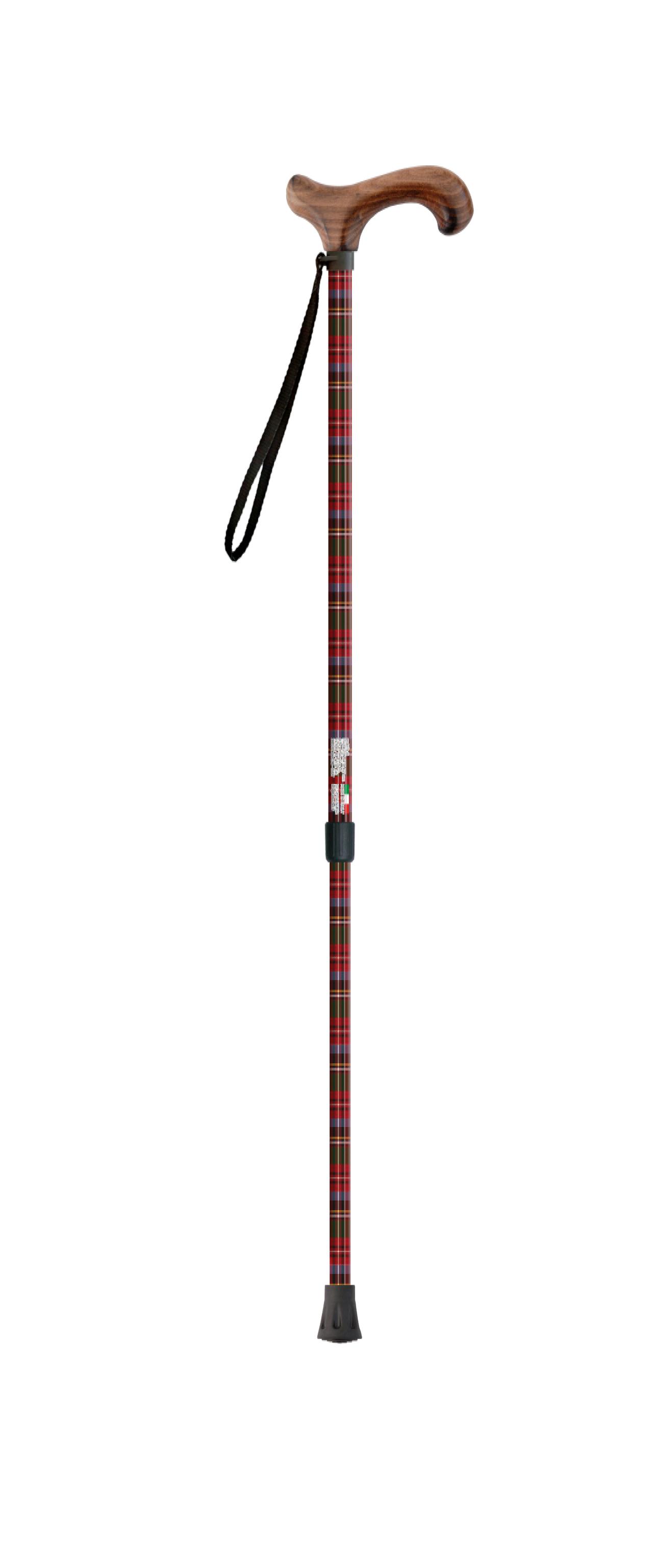 Wandelstok schotse tartan Handvat hout