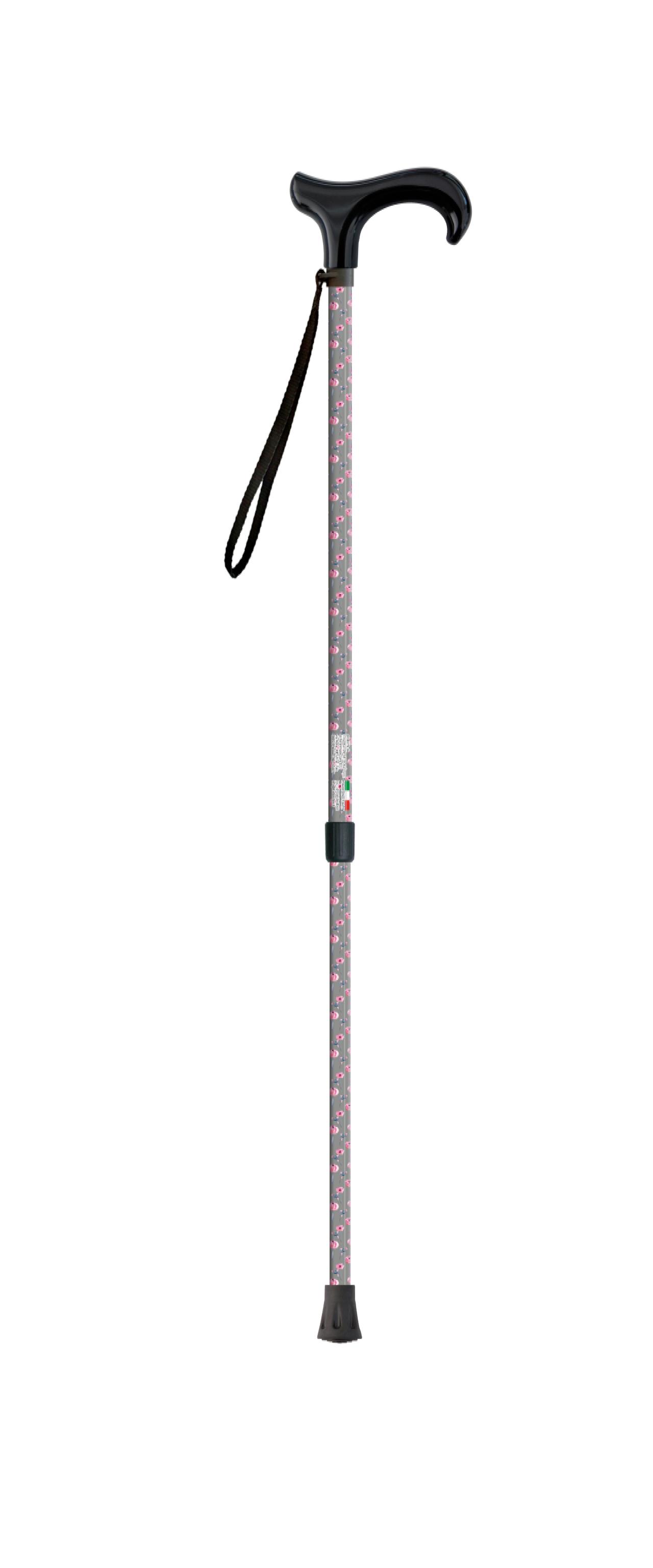 Wandelstok roze klaproos Handvat derby