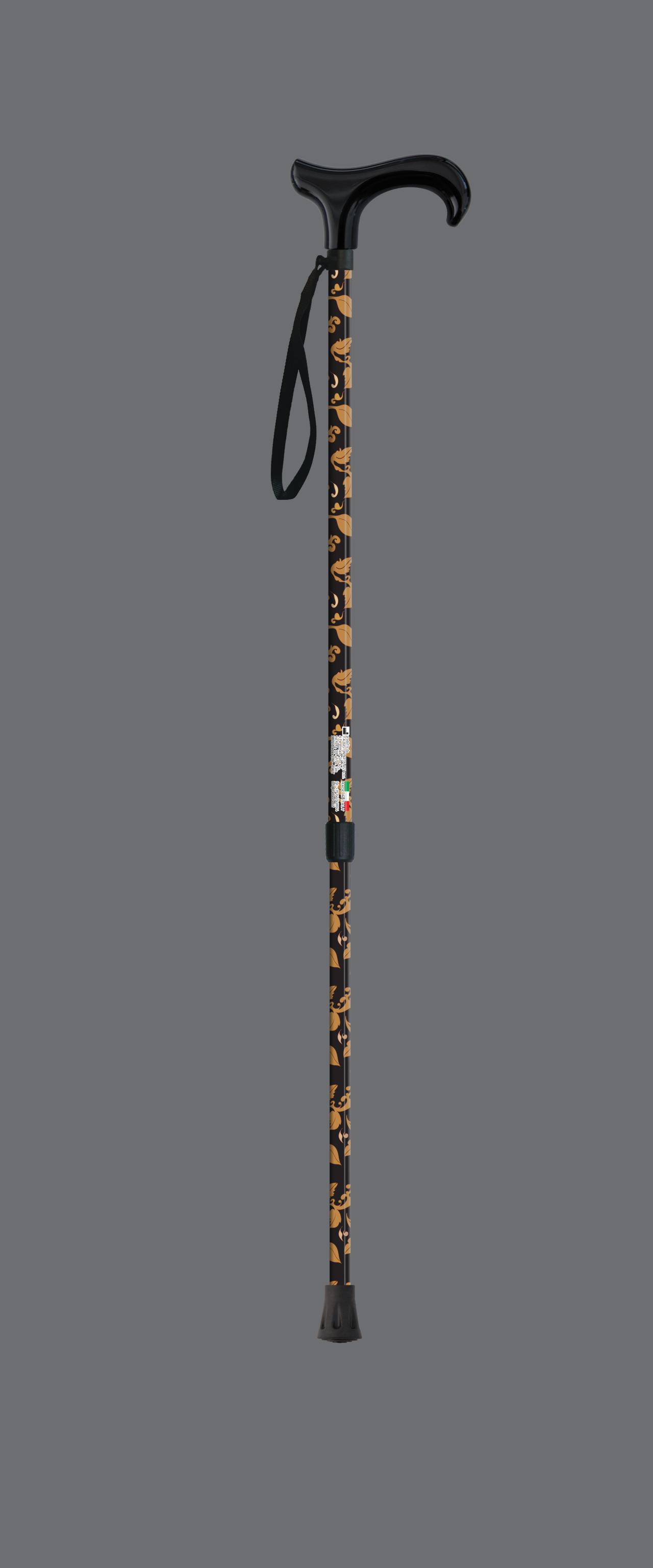 Wandelstok goud blad Handvat derby